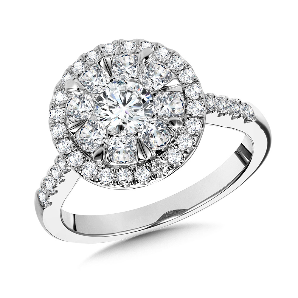Buy quality Blushing Bloom 18k Rose Gold Diamond Cluster Ring in Pune