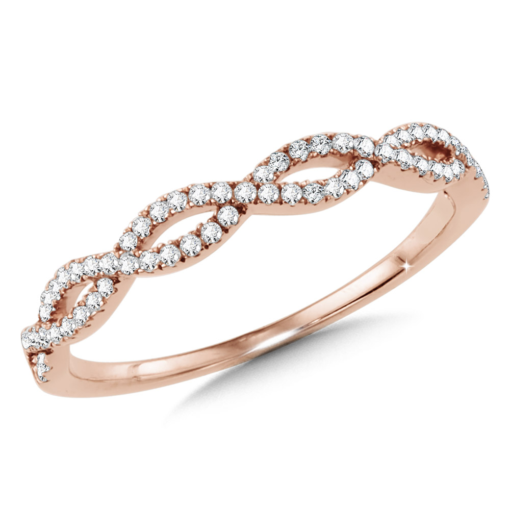 14K Rose Gold Gratitude Diamond Spiral Stackable Band – Allen's Jewelers