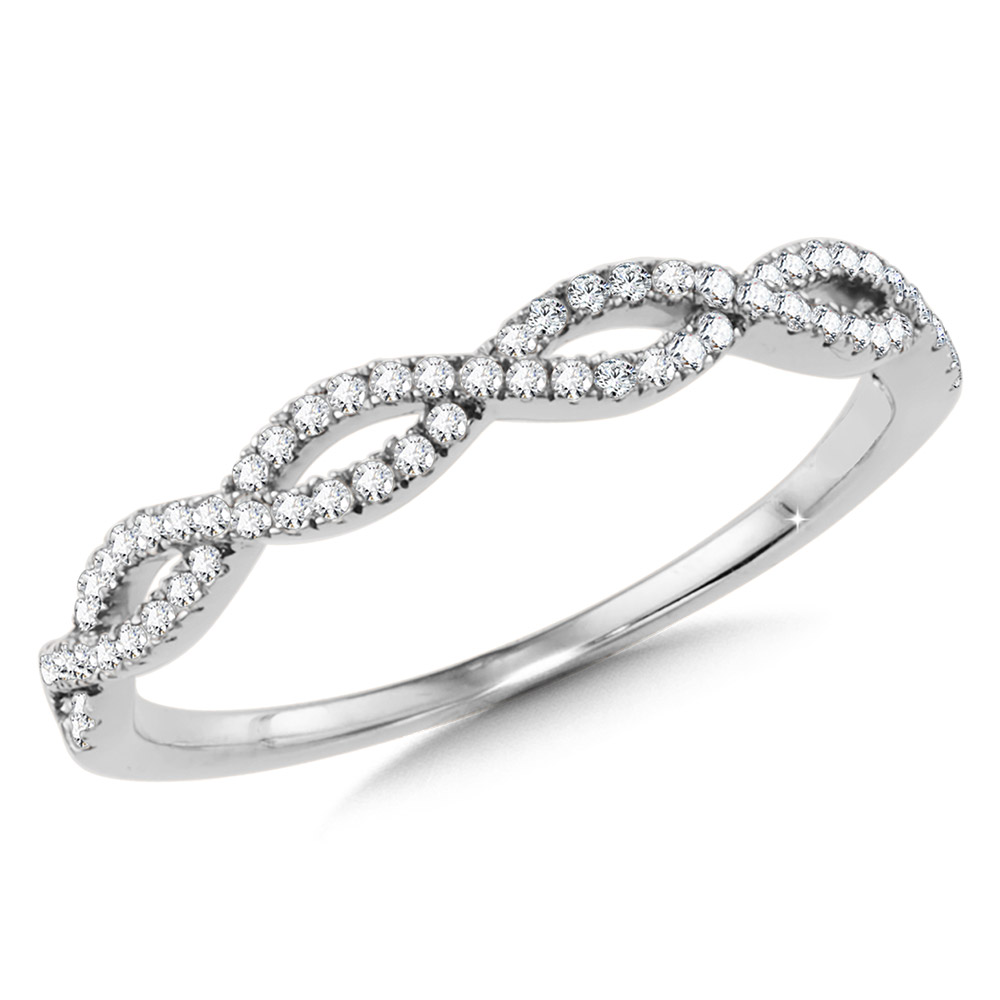 14K White Gold Gratitude Diamond Spiral Stackable Band – Allen's Jewelers